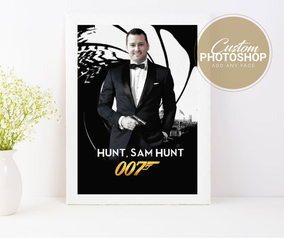 James Bond 007 Party Poster | 007 Theme Decorations | Custom Face Swap Poster Il_570xn