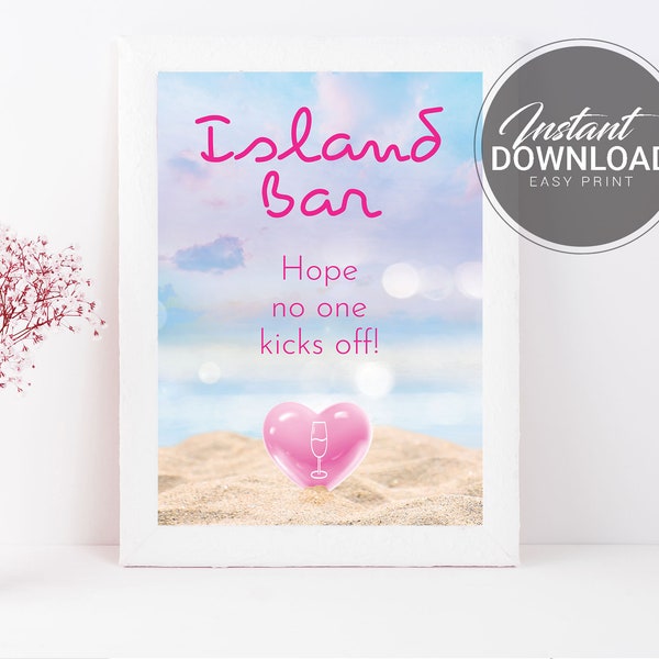 Birthday Island Bar Sign | Island Party Bar Sign | Island Theme Bachelorette, Hen Party Bar Sign