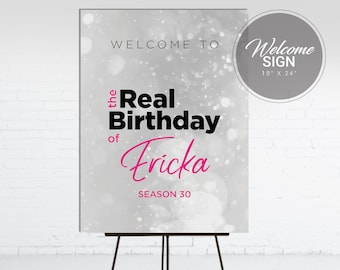 Real Housewives Birthday Welcome Sign | Real Housewives Party Decoration | Real Housewives Printable Banner