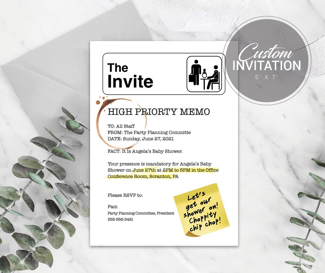 The Office Baby Shower Invitation Office Baby Sprinkle Theme Invites the Office Baby Shower