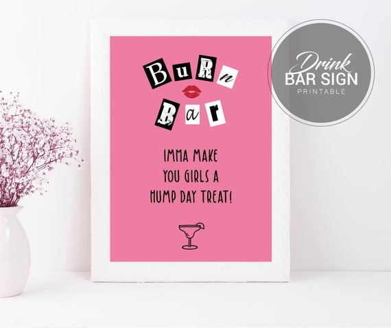 Mean Girls Party Bar Sign, Mean Girls Bachelorette, Hen Party Decorations, Burn Book Bar Poster, Instant Download by PhotoshopMatt