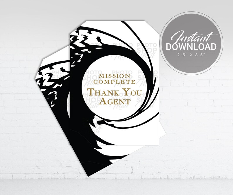 007 Party Theme Thank You Tags Spy Theme Party Favours - Etsy