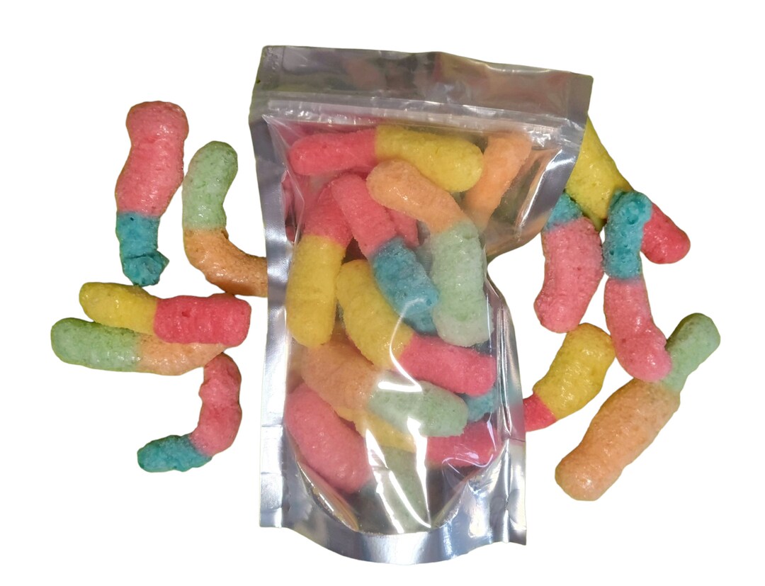 Freeze Dried Sour Gummy Worms Freeze Dried Candy Birthday Etsy