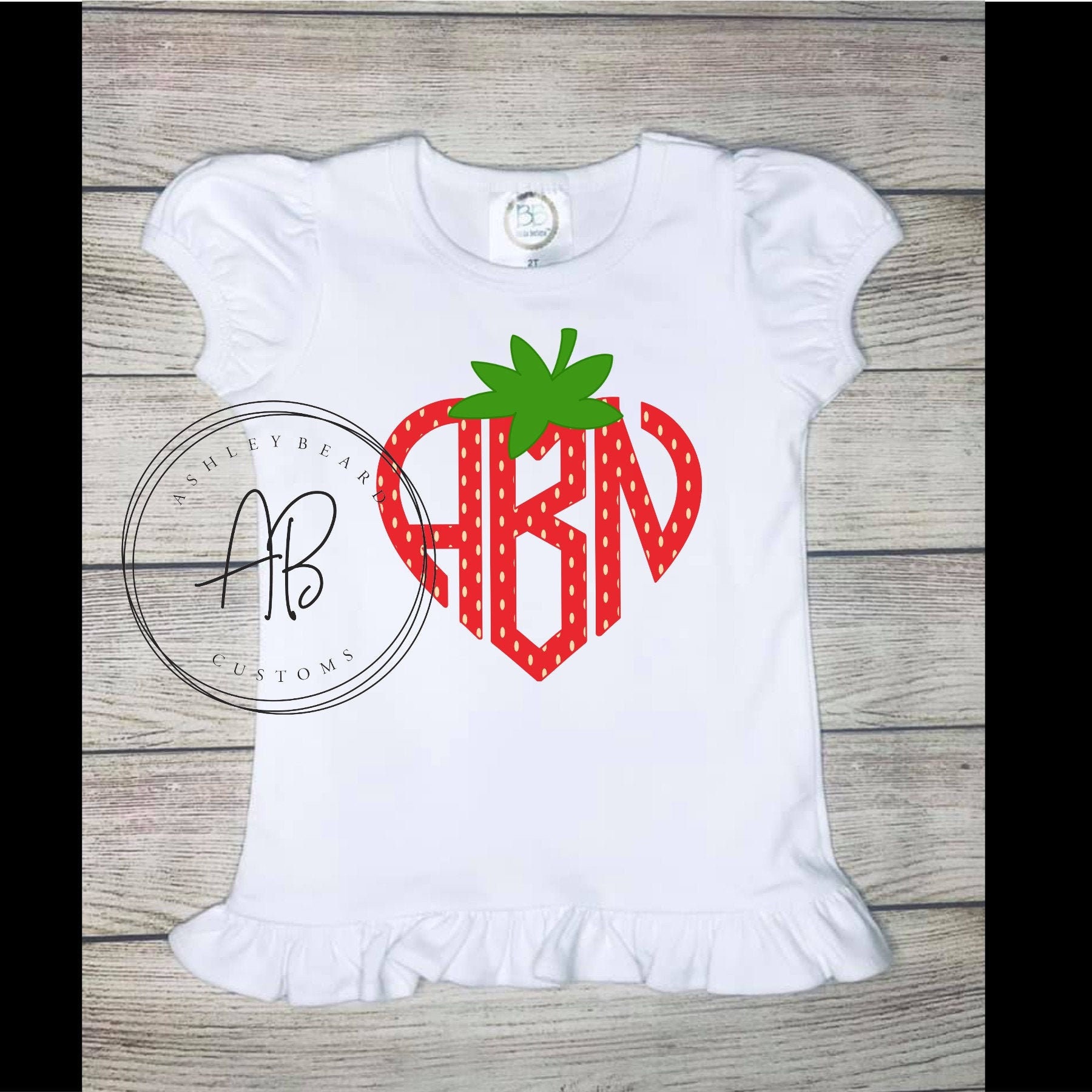 Girls Strawberry Monogram Shirt Strawberry Festival Shirt Etsy