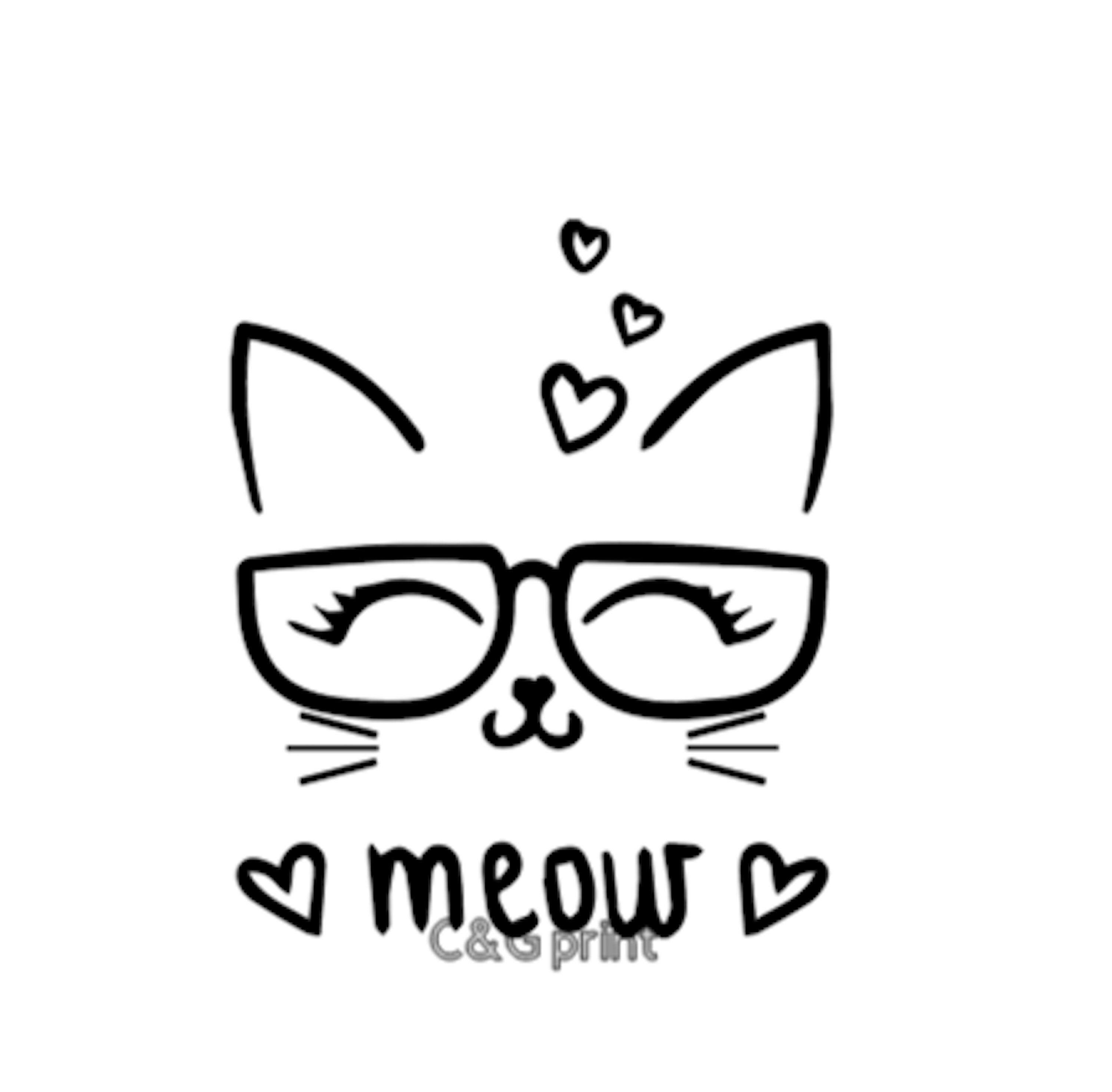 Meow Cat Cute Cat-SVG Cut File-Cricut_ Silhouette INSTANT | Etsy
