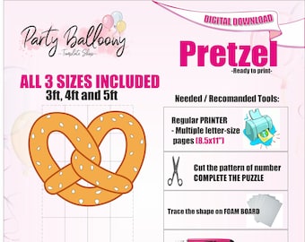 Mosaic Pretzel from balloons template/3ft, 4ft and 5ft Pretzel Mosaic from Balloons Templates - Easy to follow Instructions/Instant download