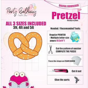 Mosaic Pretzel from balloons template/3ft, 4ft and 5ft Pretzel Mosaic from Balloons Templates - Easy to follow Instructions/Instant download