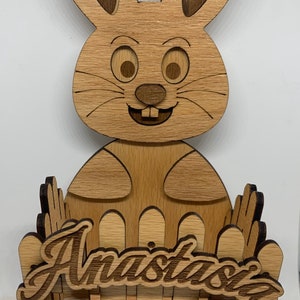 Easter Bunny Basket / Personalized Bunny Basket / Laser cut Files