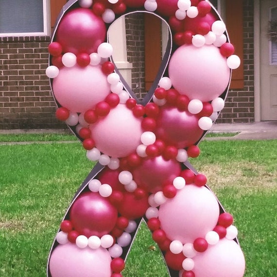 Mosaic Pink Ribbon Balloon Template/3ft, 4ft and 5ft Ribbon Mosaic From  Balloons Templates With Step by Step Instructions/instant Download 