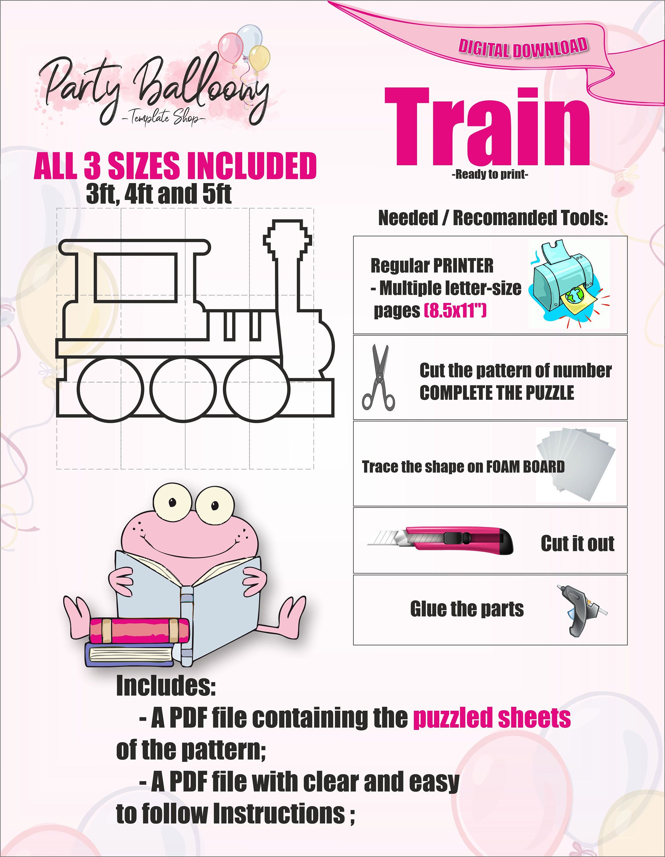 DIY Balloon Sizer Template and Instructions DIGITAL DOWNLOAD 