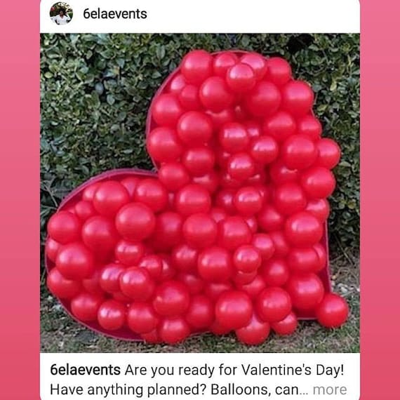 mosaic heart from balloons template 3ft 4ft and 5ft heart etsy