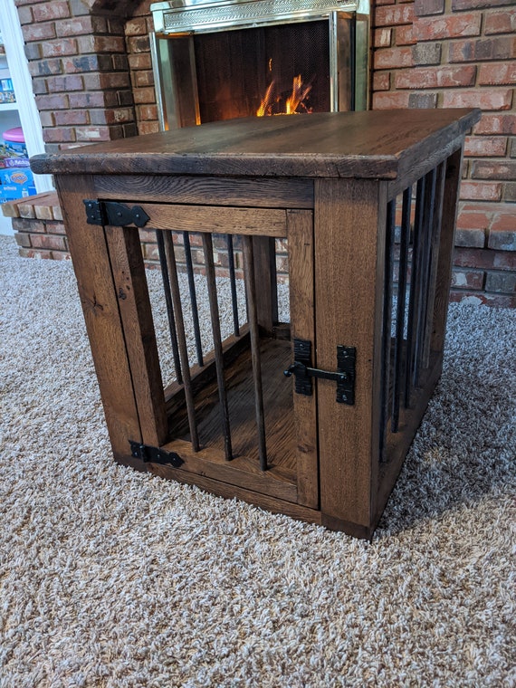 Diy Plans For A Dog Crate End Table, Dog Kennel Side Table Plans