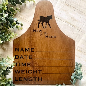 Cow Ear Tag Birth Announcement