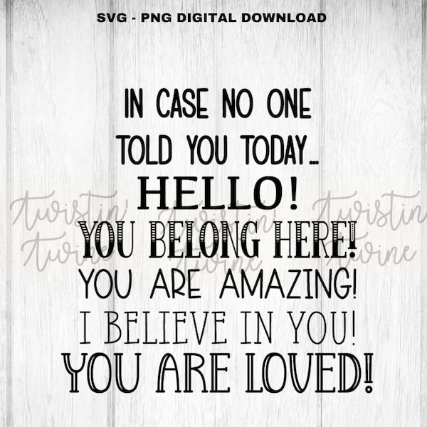 In Case No One Told You Today Printable - Etsy