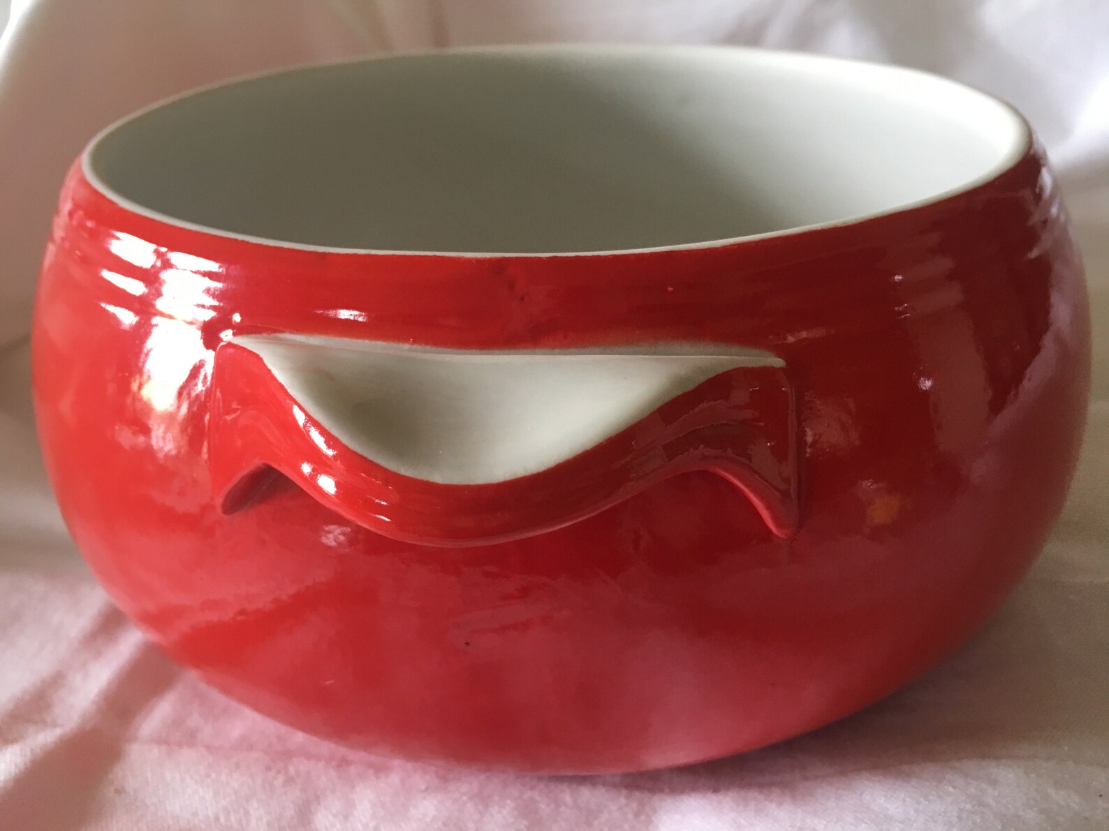 Hall Pottery Chinese Red Casserole Dish with Handles Etsy