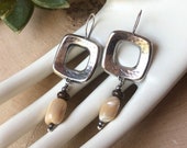 SILPADA Jewelry - Retired ~ Sterling Silver & Mother of Pearl 'HIP To Be SQUARE' Dangle Earrings