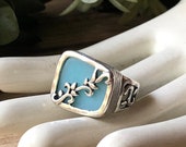 SILPADA Jewelry - Retired ~ Blue Quartz & Sterling Silver Filigree Ring ~ Size 6 1/2