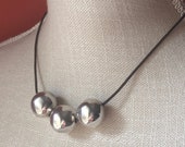 SILPADA Jewelry - Retired ~ Sterling Silver Ball & Leather Necklace