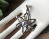 SILPADA Retired Jewelry ~ Sterling Silver Cubic Zirconia Flower Pendant