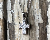 SILPADA Jewelry - Retired ~ Cubic Zirconia & Sterling Silver Cross Necklace