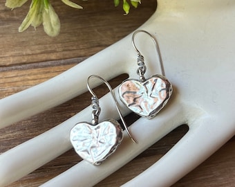 SILPADA Jewelry - Retired ~ Sterling Silver Crinkle Heart Dangle Earrings