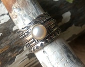 SILPADA Jewelry - Retired ~ Pearl & Sterling Silver Stackable Ring ~ Size 6