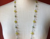SILPADA Jewelry - Retired ~ Green Jade & Crystal Sterling Silver Necklace