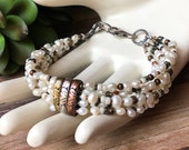SILPADA Jewelry - Retired ~ Freshwater Pearl & Mixed Metal Multi-Strand Bead Bracelet