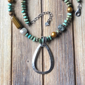 SILPADA Schmuck - Im Ruhestand ~ Howlith & Abalone Sterling Silber Perlenkette