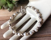 SILPADA Retired Jewelry ~ Freshwater Pearl & Sterling Silver Bead Bracelet