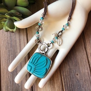 SILPADA Jewelry - Retired ~ Howlite & Sterling Silver &#39;AQUA GRACE&#39; Cord Necklace