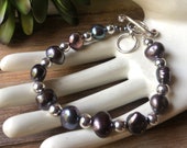 SILPADA Jewelry - Retired ~ Iridescent Gray Purple Pearl & Sterling Silver Bead Bracelet