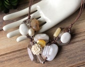 SILPADA Jewelry - Retired ~ Mixed Stone & Carved Flower Cord Necklace