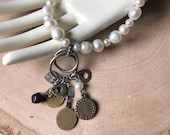 SILPADA Jewelry - Retired ~ Pearl & Leather Charm Necklace