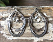 SILPADA Jewelry - Retired ~ Sterling Silver & Glass Double Teardrop Dangle Earrings