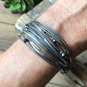 SILPADA Schmuck - Pensioniert ~ Sterling Silber & Grau Metallic Lederarmband