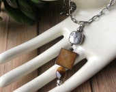 SILPADA Jewelry - Retired ~ Tiger's Eye & Mother of Pearl Necklace