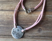 SILPADA Jewelry - Retired ~ Cat & Dog Pink Suede Little Girl Necklace