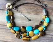 SILPADA Jewelry - Retired ~ Turquoise & Tiger's Eye Multi-Strand Necklace