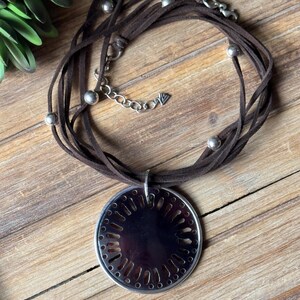 SILPADA Schmuck - Retired ~ Braune Stiftmuschel & Sterling Silber Wildleder Halskette