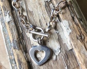 SILPADA Jewelry - Retired ~ Sterling Silver Heart Charm Toggle Bracelet