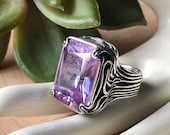 SILPADA  Jewelry - Retired ~ 'LAVENDER FIELDS' Purple Cubic Zirconia & Sterling Silver Cocktail Ring