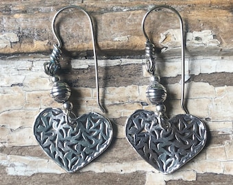 SILPADA Jewelry - Retired ~ Sterling Silver Filigree Heart Dangle Earrings