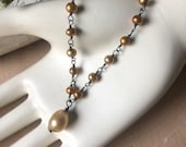 SILPADA Jewelry - Retired ~ Copper Pearl & Oxidized Sterling Silver Necklace