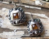 SILPADA Jewelry - Retired ~ Amber & Sterling Silver Earrings W0911