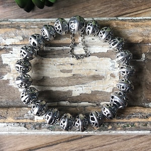 SILPADA Schmuck - Pensioniert ~ Sterling Silber &#39;HALBKUGEL&#39; Filigranes Perlenarmband