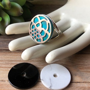 SILPADA Jewelry - Retired ~ Sterling Silver Cut-Out Interchangeable Disc Ring ~ Size 7