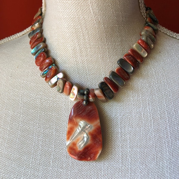 SILPADA Jewelry - Retired ~ California Red Abalone Shell Reversible Necklace