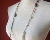 SILPADA Jewelry - Retired ~ Champagne Pearl & Quartz Sterling Silver Necklace