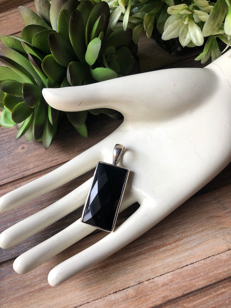 SILPADA Jewelry Retired ~ Faceted Black Onyx /& Sterling Silver Pendant